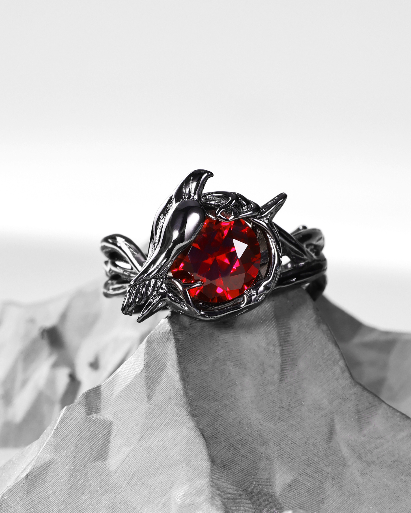 Sylus - Crow Vine Ruby Ring