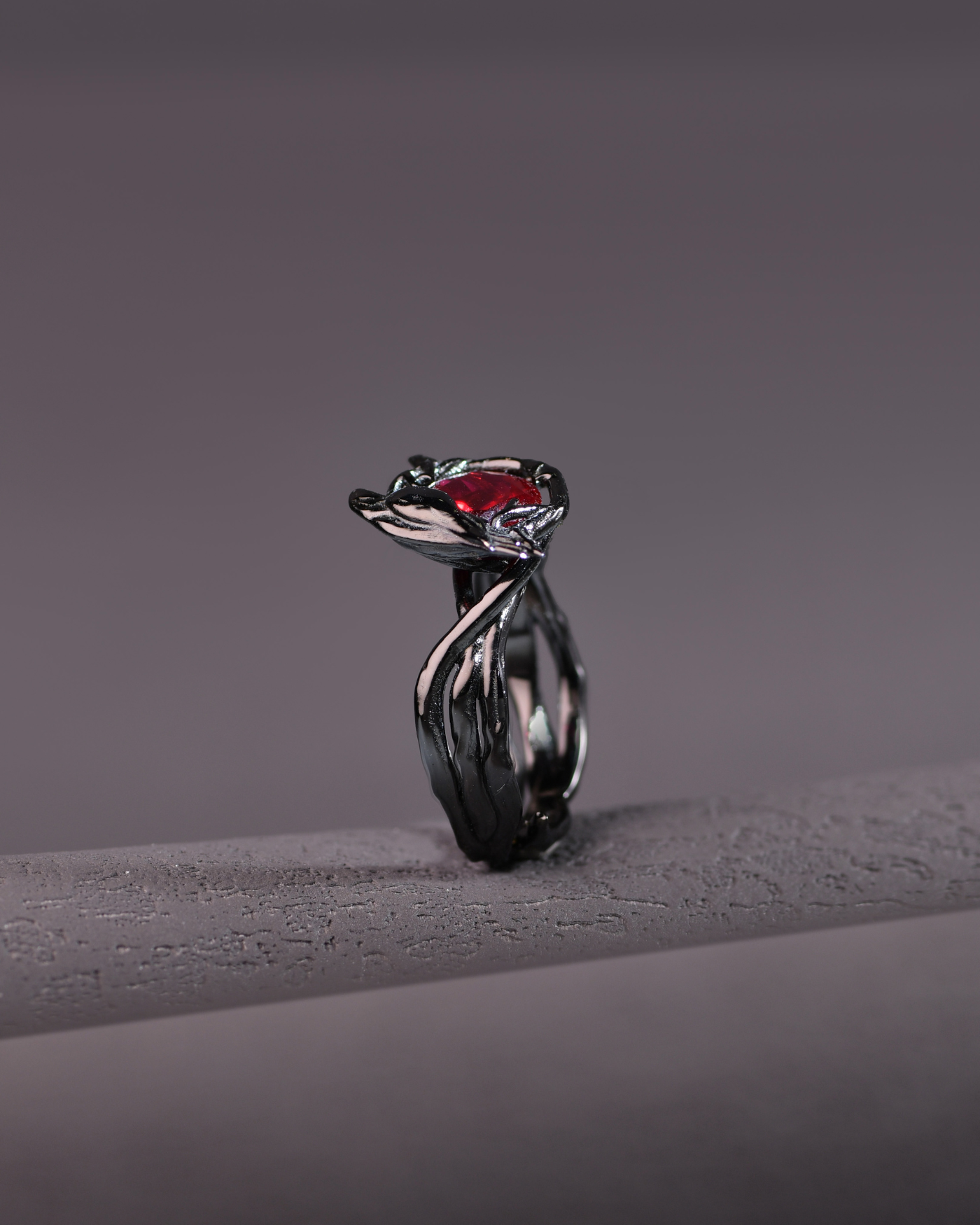 Sylus - Crow Vine Ruby Ring