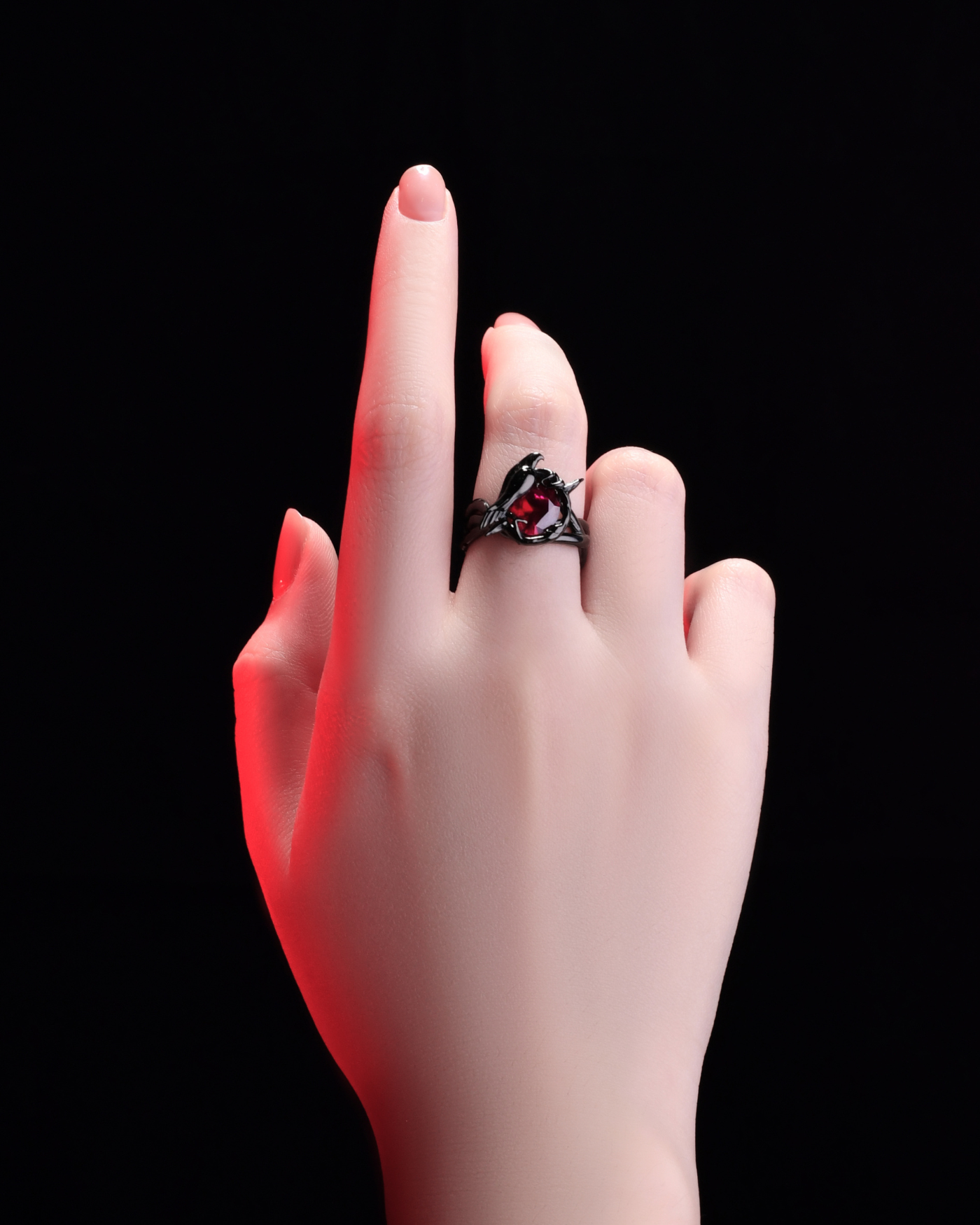 Sylus - Crow Vine Ruby Ring