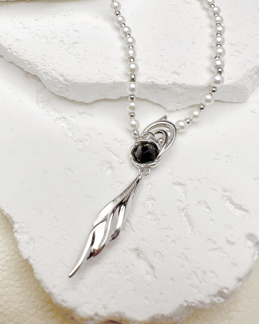 Caleb - Floating Floraletter Necklace | Stainless Steel Edition