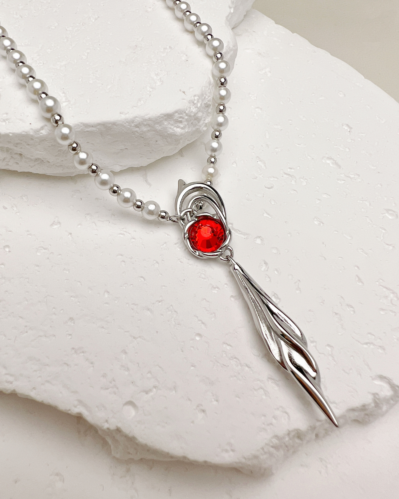 Caleb - Floating Floraletter Necklace | Stainless Steel Edition