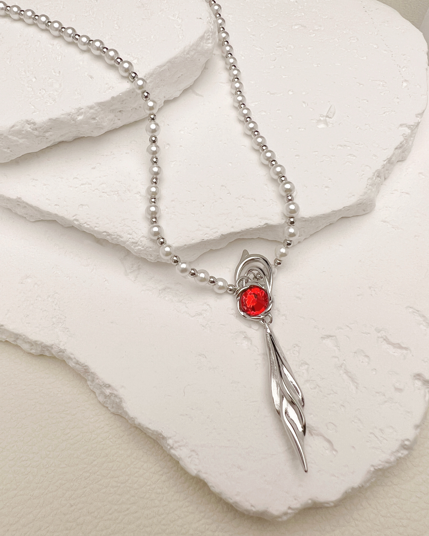 Caleb - Floating Floraletter Necklace | Stainless Steel Edition