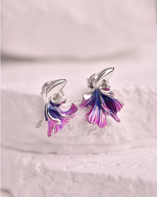 Dual-Tone Betta Fish Earrings