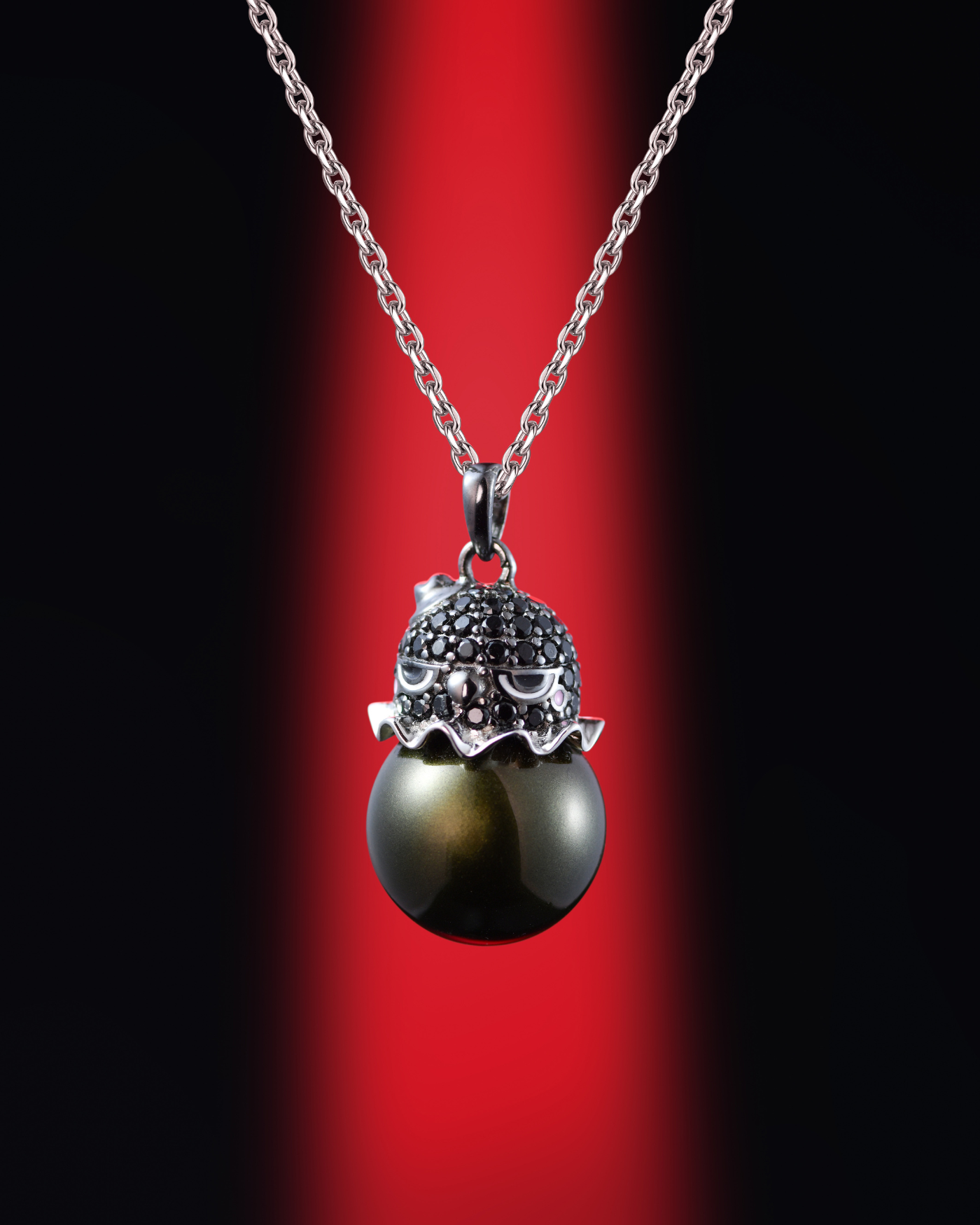 Grumpy Crow Pearl Necklace