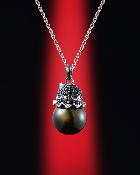 Grumpy Crow Pearl Necklace