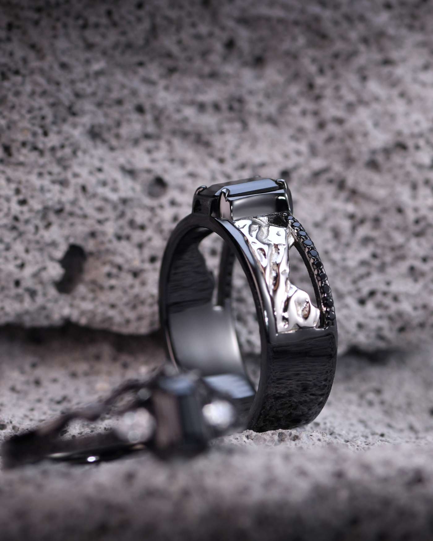 Nightfall Series - Nocturnal Mist Men's Ring