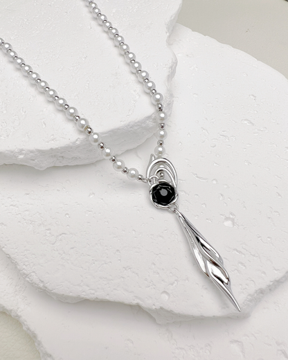 Caleb - Floating Floraletter Necklace | Stainless Steel Edition