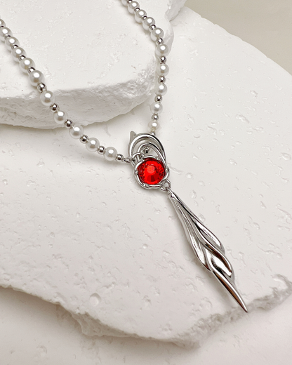 Caleb - Floating Floraletter Necklace | Stainless Steel Edition