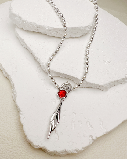 Caleb - Floating Floraletter Necklace | Stainless Steel Edition