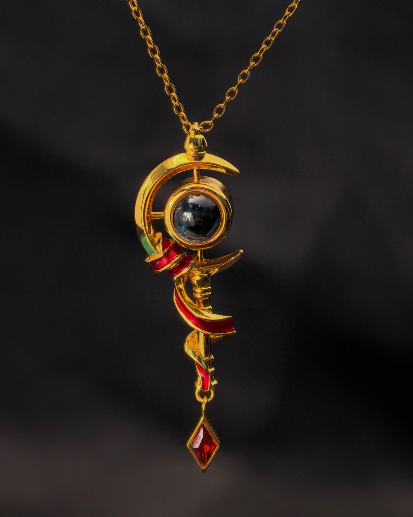 Frieren - Elf Staff Necklace | Black Projection Edition