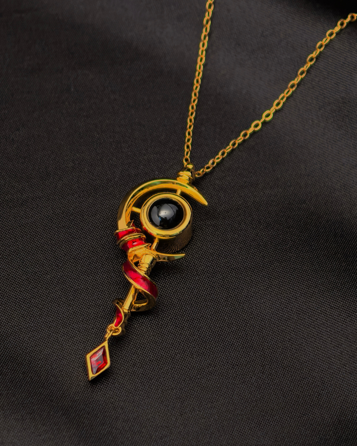 Frieren - Elf Staff Necklace | Black Projection Edition