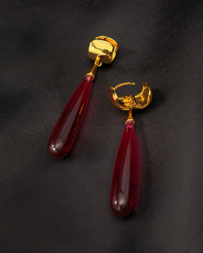 Frieren - Red Teardrop Earrings