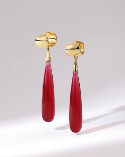 Frieren - Red Teardrop Earrings
