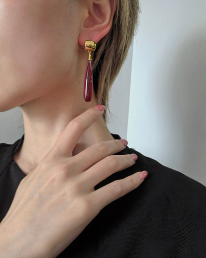 Frieren - Red Teardrop Earrings