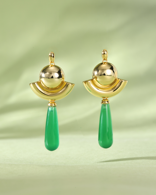 Maomao - Green Teardrop Earrings