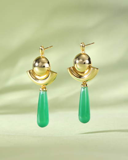 Maomao - Green Teardrop Earrings