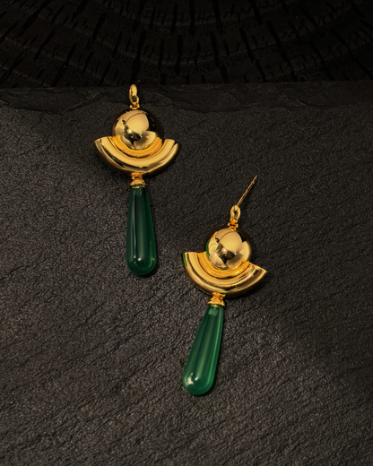 Maomao - Green Teardrop Earrings