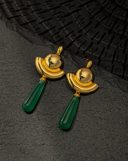 Maomao - Green Teardrop Earrings