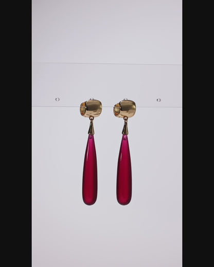 Frieren - Red Teardrop Earrings