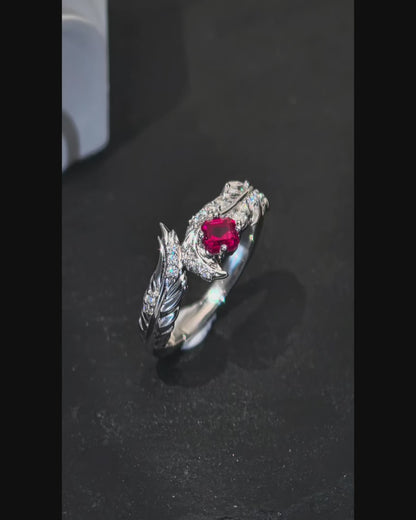 Sylus - Engagement Ring | Soul Feather (Ruby Version)