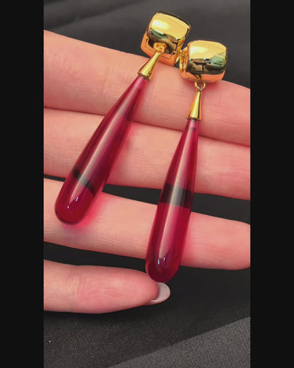 Frieren - Red Teardrop Earrings