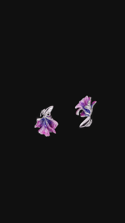 Dual-Tone Betta Fish Earrings