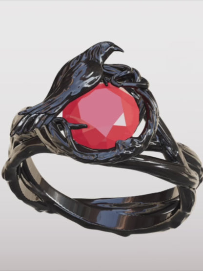 Crow Vine Ruby Ring